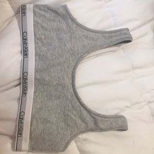 Calvin Klein gray sports bra size large